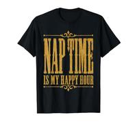 Nap Time is My Happy Hour Funny Sleepy Value Graphic T-Shirt, Men, Black, XL