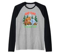 Nap Time is the Best Time Sleepy Bear Cozy Nursery Humor Raglan Baseball Tee