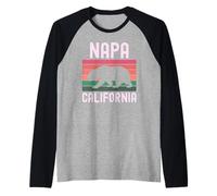 Napa California Bear Wine Country Tasting Valley Lover Retro Raglan Baseball Tee