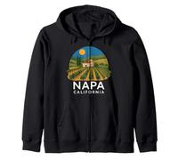Napa California Wine Country Tasting Valley Love Retro Grape Zip Hoodie