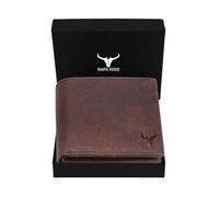 NAPA HIDE Leather Wallet for Men I Handcrafted I Multiple Credit/Debit Card Slots I 2 Currency Compartments I 2 Secret Compartments (Brown Crackle)