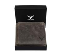 NAPA HIDE Leather Wallet for Men I Handcrafted I Multiple Credit/Debit Card Slots I 2 Currency Compartments I 2 Secret Compartments (Grey Hunter)