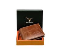 NAPA HIDE Leather Wallet for Men I Handcrafted I Multiple Credit/Debit Card Slots I 2 Currency Compartments I 2 Secret Compartments (Tan Crunch)