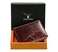 NAPA HIDE® Mens Leather Wallet | Card Holder (Brown Crunch)