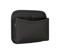 Napa Leather Car Side Pocket Organizer, Universal Front Seat Console Pocket, Car Gap Filler Storage Box for Phone Keys Coins Glasses (Black)