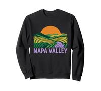 Napa Valley California Retro Sunset Vineyard Hills Landscape Sweatshirt