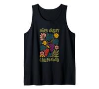 Napa Valley California Vintage Botanical Grapes Floral Tank Top