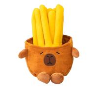 Napacoh Capybara French Fries Plush Toy Cushion Adorable Food-Animal Stuffed Animal Soft Hugging Pillow for Kids Adults (Dark Brown)