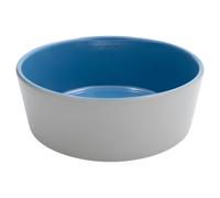 napani Handmade Ceramic Food Bowl for Dogs, Grey/Dove Blue, Sizes S M L