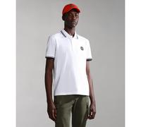Napapijri E-Macas Mens Short Sleeve Polo Shirt - White Cotton - Size Medium