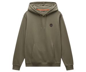 Napapijri Hoodie - Napapijri B-Badge Loopback Hooded Sweat - Black, Tea Leaf