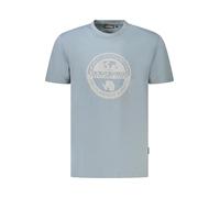 Napapijri Men's Bollo Graphic T-Shirt, Stormy Weather Grey, Antarctic Research Program Logo (UK, Alpha, M, Regular, Regular, Stormy Weather)
