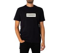Napapijri Men's Box Logo Relaxed T-Shirt, Black, L