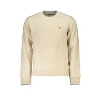 Napapijri Mens Crew Neck Jumper Knitwear Sweater - Ivory Nylon - Size 2XL