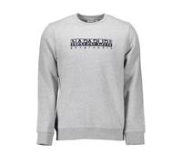 Napapijri Mens Crew Neck Sweatshirt Geographic Style - Silver Cotton - Size 2XL
