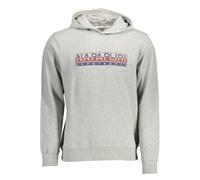 Napapijri Mens Geographic Hoodie Grey - Light Grey Cotton - Size 3XL
