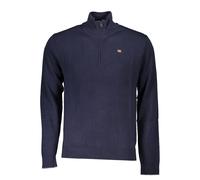 Napapijri Mens Half Zip Knitted Sweater - Dark Blue Cotton - Size Large
