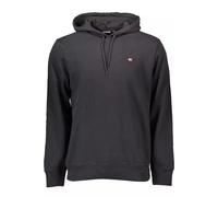 Napapijri Mens Hooded Sweatshirt Basic Style - Black Cotton - Size X-Large