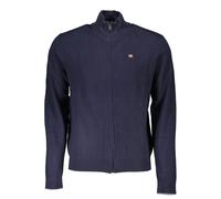 Napapijri Mens Knitted Zipup Cardigan Navy - Dark Blue Cotton - Size X-Large