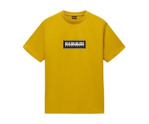 Napapijri Men's S-Box Logo Ss Undershirt, Gold Flake, L