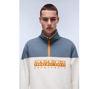 Napapijri Men's Saturnia 1/2 Zip Sweatshirt - Blue / Cream - X Large