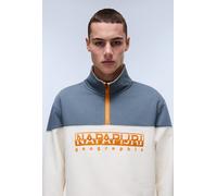 Napapijri Men's Saturnia 1/2 Zip Sweatshirt - Blue / Cream - XX Large
