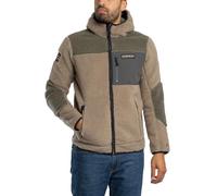 Napapijri Fleece Jacket Yupik Hooded Zip-Up Brown M
