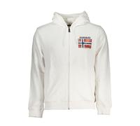 Napapijri Mens Zip Hoodie Norway Flag - White Cotton - Size Small