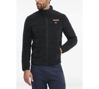 Napapijri Tynik logo-patch sherpa-fleece hoodie - Black M-L-XL-XXL