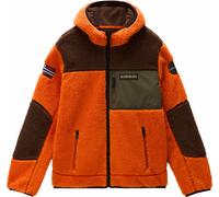 Napapijri - Zipped hooded fleece - Yupik Fzh 6 Multi M5E for Men - Size L - Orange Orange L