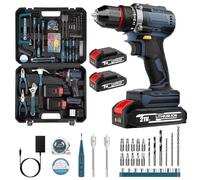 Napasa 118PCS Cordless Drill Set 21V, 65N.m Max Electric Screwdriver Set with 4000mAh Batteries, 25+1 Torque Cordless Hammer Drill, 2 Variable Speed, LED Work Light, Home and Garden DIY Project Kit