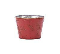 Napco 5 inch Rustic Red Metal Embossed Pinecone Planter Pot Cover Festive Christmas Home & Garden Holiday Decor