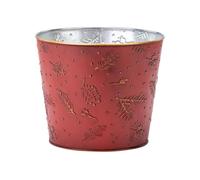 Napco 6.5 inch Rustic Red Metal Embossed Pinecone Planter Pot Cover Festive Christmas Home & Garden Holiday Decor