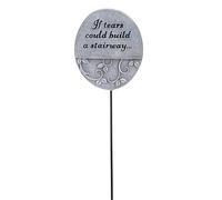 Napco Imports If Tears Could Build A Stairway 11.5 Inch Stone Grey Resin Decorative Sympathy Plant Pick