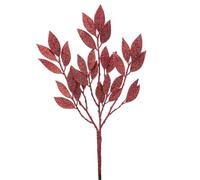 Napco Red Burgundy Glitter Leaf Artificial Floral Pick 14 inch Tall Festive Winter Christmas Decor for Vases & Arrangements