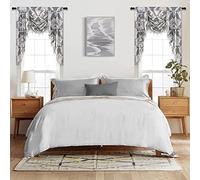 NAPEARL Grey Valances for Windows, Decorative Living Room Valances and Swags, Jacquard Kitchen Valance Curtains for Windows, Rod Pocket Top Window Treatments Valance (41-Inch Wide, 1 Panel)
