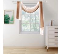 NAPEARL Ombre Window Scarf Valance, Romantic Gradient Voile Scarf Valance for Ceremony Backdrop, Wedding Arch, Kids Bedroom, Decorative Swag Curtain 144 Inches, Brown