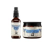 Napiers Magnesium Duo - Muscle & Sleep Cream and Oil Body Spray, 2 x 100ml | Zechstein chloride in both pieces, lavender and ylang ylang scented, unscented fine mist, shea and cocoa butter, 2 piece set