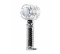 Napiture Portable Handheld Fan with Ice Cooler Plate, Rechargeable Hand Held Fans for Travel, Lightweight Mini Pocket Design, Integrated Carabiner Clip, LED Screen (White, 16x5.2x5cm)
