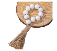 Napkin Button 2pcs Wooden Bead Tassel Napkin Ring Rustic Style Log Napkin Button Hand-Woven Hemp Rope Napkin Ring(Style 2)