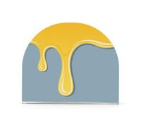 Napkin Caddy for Tabletop 1 Pack 4mm Thick Acrylic Double-Sided Printed Luncheon & Cocktail Napkin Holder Bathroom & Nightstand Sturdy & durables Yellow Drip Design on Gray