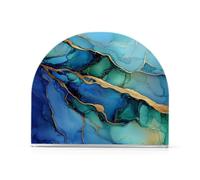 Napkin Caddy for Tabletop 2 Pack 4mm Thick Acrylic One-Piecing Molding Fits Dinner/Cocktail Napkins Home & Kitchen Use Easy to Clean Marble Green Royal Blue