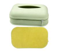 Napkin Case - Tissue Box Made of Silicone, Storage Holder with Zip, Waterproof and Lightweight, Practical Organiser for Bathroom, Kitchen, Dining Room, Office or Wedding, Green/R