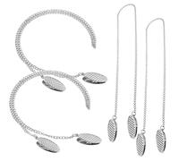Napkin Clip, 4pcs Stainless Steel Napkin Chains Portable Napkin Holder Napkin Fixing Clip Chain Elegant Serviette Clips for Fixing Napkins Older Adult Bib Clip Neck Chain Dinner Accessories