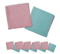 Napkin Cloth 12 Pack Bohemian Double Layer Cotton Napkins 40 * 40cm Table Decoration Pink and Blue