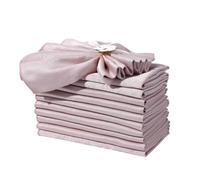 Napkin Cloth 12 Pack Polyester Printed Napkins 45X45Cm for Hotel Dining Tables Floral Folding Dinner Or Wedding Pink