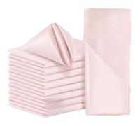 Napkin Cloth 12 Pack Satin Napkins Fabric Satin Surface Suitable for Restaurant Hotel and Wedding Decorations Light Pink 30X30cm