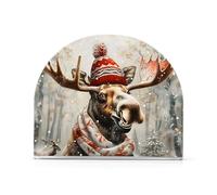 Napkin Holder, Clear Acrylic Paper Napkin Holders Moose in A Winter Forest Tissue Box Dispenser Stand Tabletop Space Saver Upright Napkin Towel Holders for Kitchen Restaurant Home Decor
