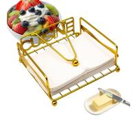 Napkin Holder for Kitchen | Metal Rustic Square Non-Slip | Square Napkin Holder Paper Dispenser | for Kitchen Counter Bedroom Living Room Office Farmhouse Restaurant Outdoor Party