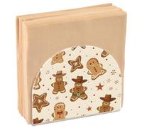 Napkin Holder for Table, Cowboy Christmas Gingerbread Acrylic Paper Napkin Holder, Kitchen Tissue Paper Dispenser Cocktail Napkin Holder for Dining Table, Party Guest, Bathroom